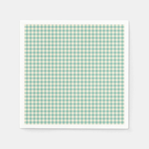 Vintage Blue Checkerboard Pattern Paper  Napkins