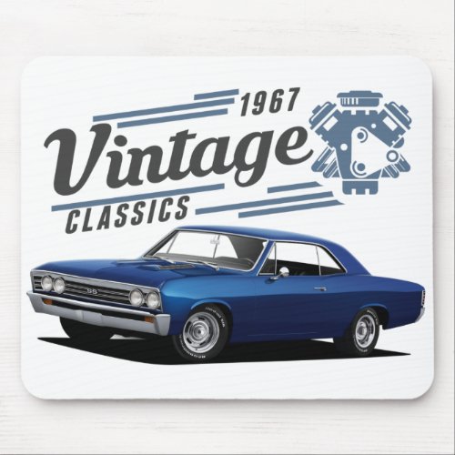 Vintage Blue Chevelle Mouse Pad