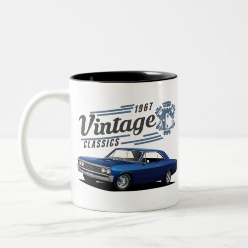 Vintage Blue Chevelle Two_Tone Coffee Mug