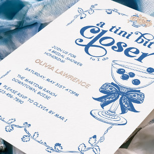 Vintage Blue Chinoiserie A tini bit closer to I do Foil Invitation