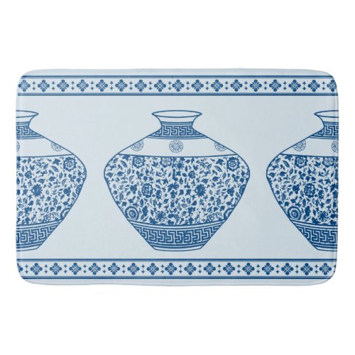 Vintage Blue Chinoiserie Ginger Jars Vases  Bath Mat