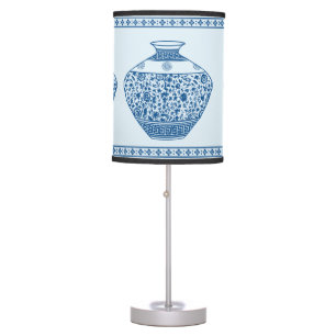 Vintage Blue Chinoiserie Ginger Jars Vases Table Lamp