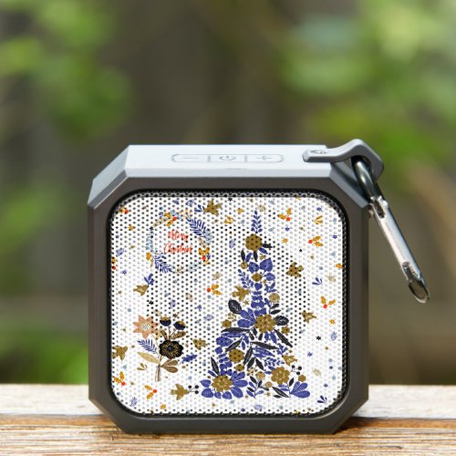 Vintage Blue Christmas Bird Flowers Tree Bluetooth Speaker
