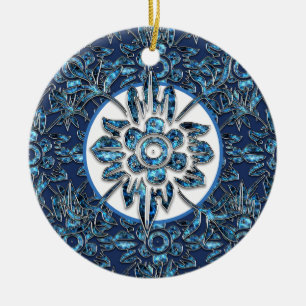 Vintage Blue Christmas Ornament