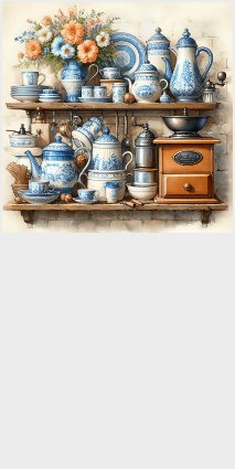 Vintage Blue Coffee Set  Stationery and Gifts