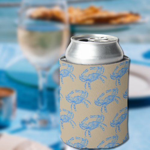 Vintage  blue  crab  can cooler