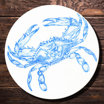 Vintage  Blue  Crab Coaster by almawad at Zazzle