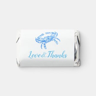 Vintage blue crab for weddings   hershey's miniatures