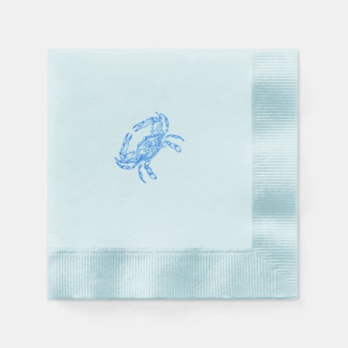 Vintage  blue  crab in blue napkins