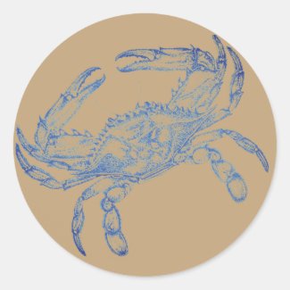 Vintage  blue  crab in kraft