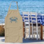 Vintage  blue  crab long apron