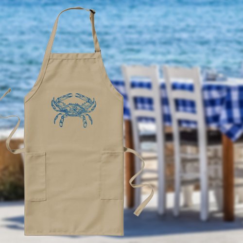 Vintage  blue  crab long apron