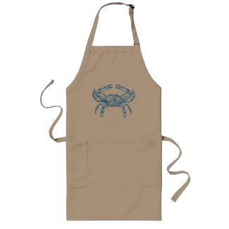 Vintage  blue  crab long apron