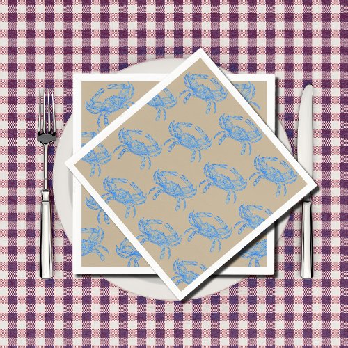 Vintage  blue  crab  napkins