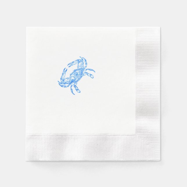 Vintage  blue  crab no2 napkins (Front)