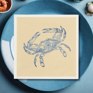Vintage blue crab no2 napkins