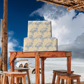 Vintage  blue  crab no2    wrapping paper