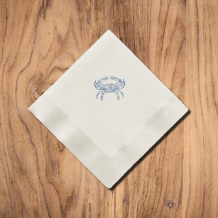 Vintage  blue  crab no3 napkins