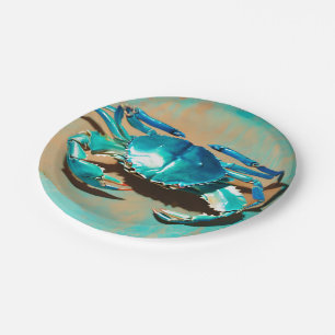 Vintage  blue  crab paper plates