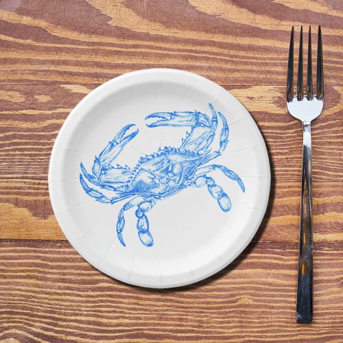 Vintage  blue  crab paper plates
