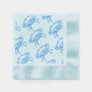 Vintage blue crab pattern napkins