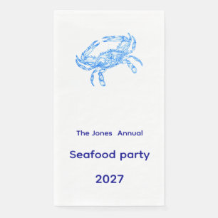 Vintage blue crab -personalizzed paper guest towels