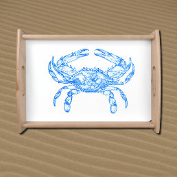 Vintage  blue  crab  serving tray