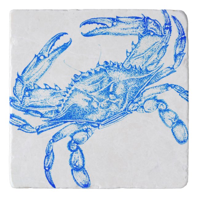 Vintage  blue  crab trivet (Front)