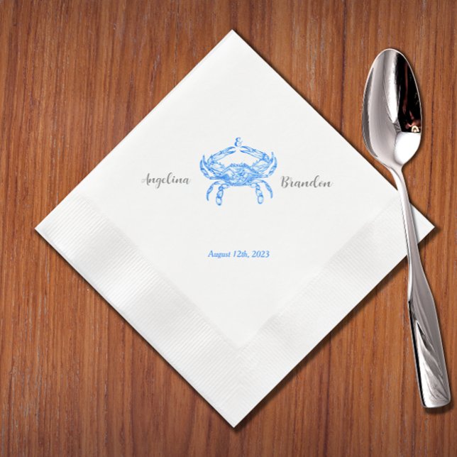 Vintage  blue  crab  wedding napkins (Creator Uploaded)