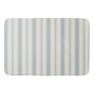 Vintage Blue & Cream Striped French Country  Bath Mat