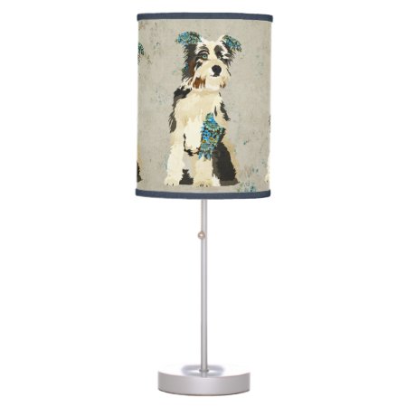 Vintage Blue Dog Lamp