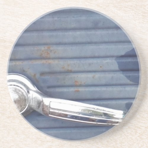 Vintage Blue Door Silver Handle Drink Coaster