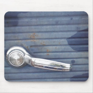 Vintage Blue Door, Silver Handle Mouse Pad