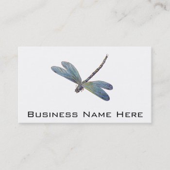 Vintage Blue Dragonfly Business Card by PatiVintage at Zazzle