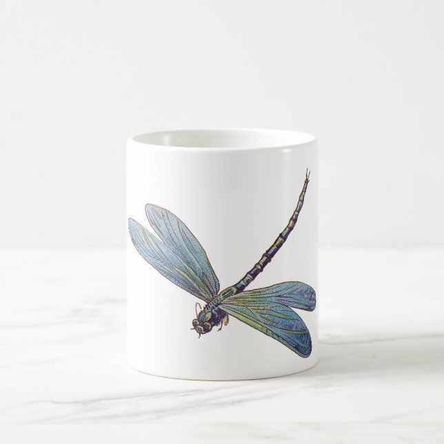 Vintage Blue Dragonfly Coffee Mug (Center)