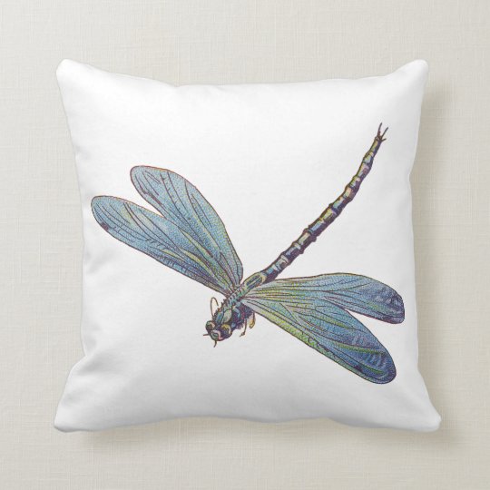 Vintage Blue Dragonfly Throw Pillow | Zazzle.com