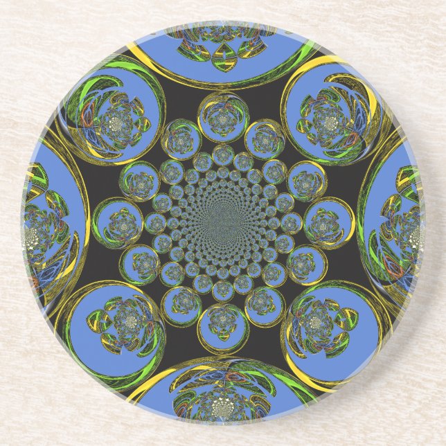 Vintage Blue Drink Coaster (Front)