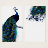 Vintage Blue Elegant Colorful Peacock (Front & Back)