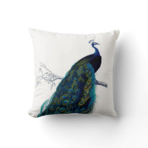Vintage Blue Elegant Colorful Peacock