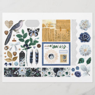 Vintage Blue Ephemera Collection