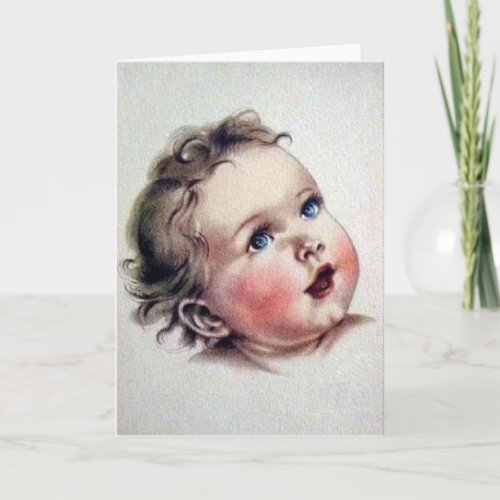 Vintage Blue Eyed Baby Note Card