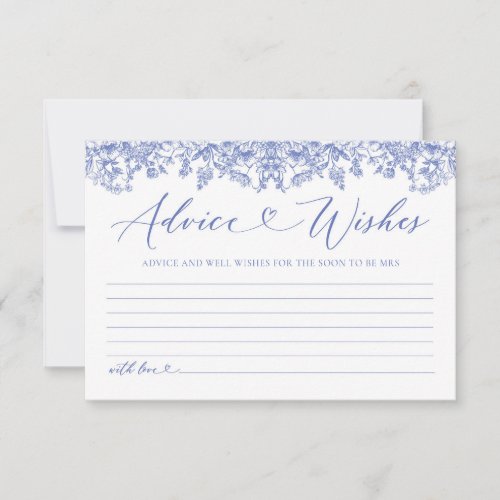Vintage Blue Floral Advice and Wishes Card