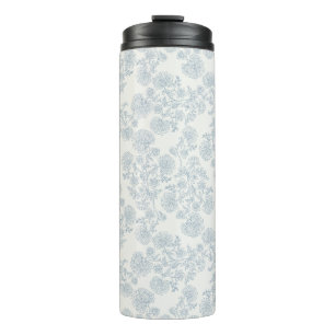 Vintage Blue Floral Botanical Wrapping Paper Thermal Tumbler