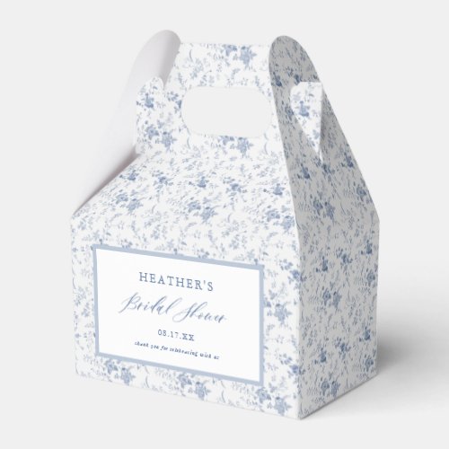 Vintage Blue Floral Bridal Shower  Favor Boxes