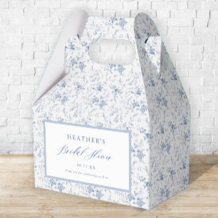 Vintage Blue Floral Bridal Shower Favor Boxes