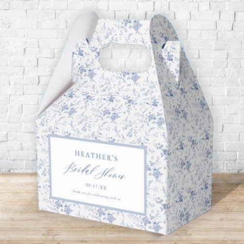 Vintage Blue Floral Bridal Shower  Favor Boxes