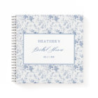 Vintage Blue Floral Bridal Shower Guestbook