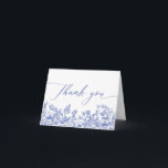 Vintage Blue Floral Bridal Shower Thank You Card<br><div class="desc">Bridal Shower Thank You Card,  Something Blue Before I do Bridal Shower</div>
