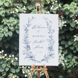 Vintage Blue Floral Bridal Shower Welcome Sign<br><div class="desc">Victorian Something Blue Before I Do Bridal Shower Welcome Sign</div>