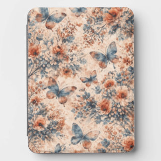 Vintage Blue Floral Butterfly Kindle Case